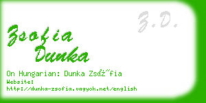 zsofia dunka business card